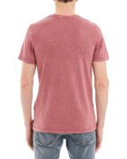 T-Shirt Jor Rick moucheté rose rouge