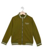 Bomber à col teddy vert olive