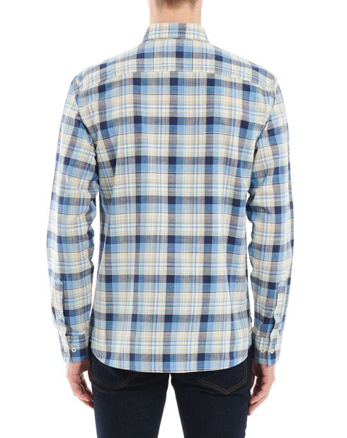 Chemise Regular Fit à carreaux beige/bleu
