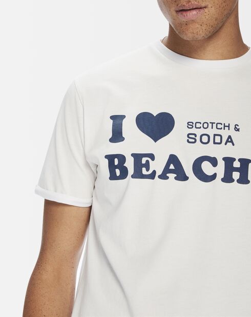 T-Shirt I Love Beaches blanc