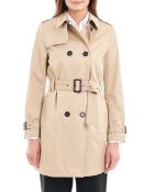 Trench-Coat mi-long 100% Coton beige