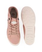 Baskets montantes en Twill Gaetane rose clair