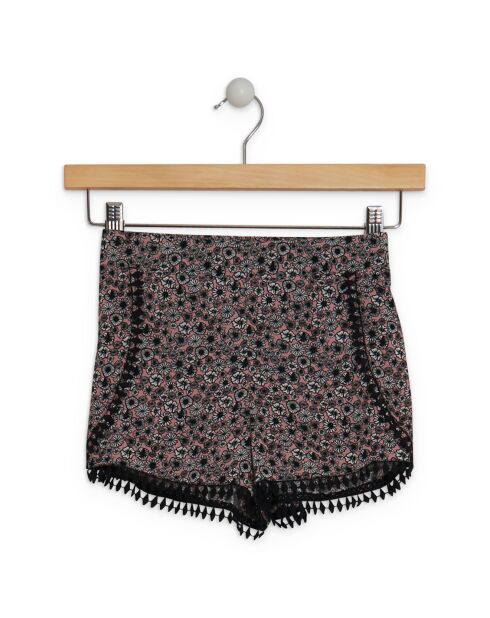 Short Sill fluide imprimé floral rose