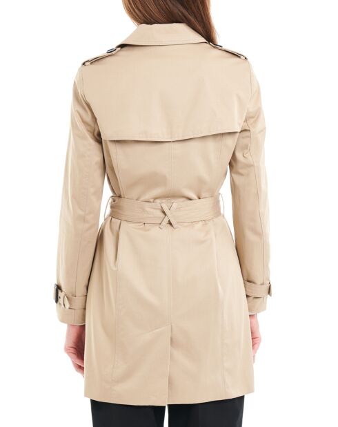 Trench-Coat mi-long 100% Coton beige