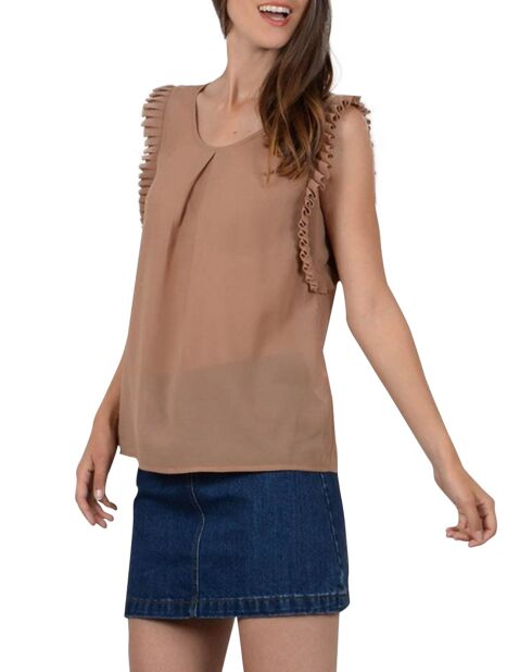 Top fluide marron