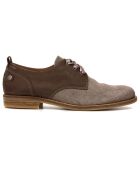 Derbies en Cuir mat & irisé façon reptile Singa marron taupe