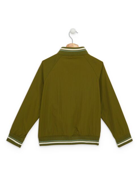 Bomber à col teddy vert olive