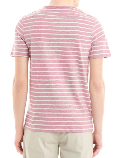 T-Shirt Pocket Marin Jed rayures rose