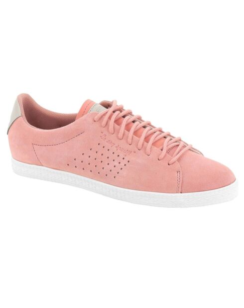 Baskets en Velours de Cuir Charline roses