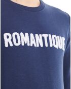 Sweat Terry Message bleu marine