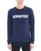 Sweat Terry Message bleu marine