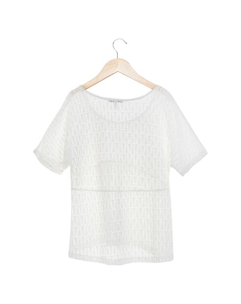 T-shirt Tedem traforata ecru