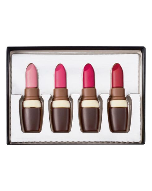 Dekorierte Lippenstiftbox aus Milchschokolade 55 g