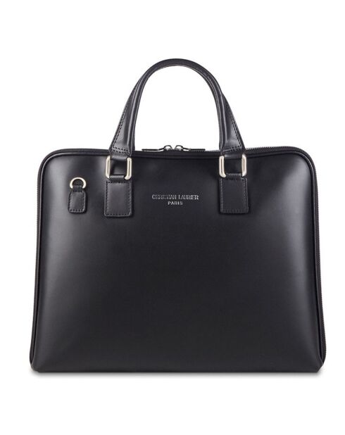 Sacoche en Cuir Jimi noir - 38x29x6 cm