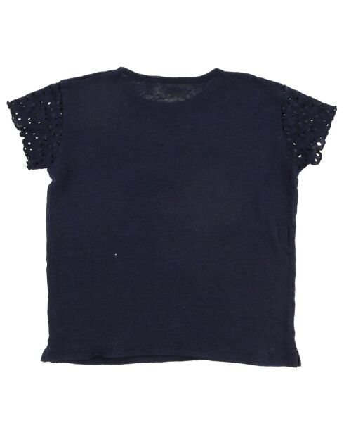 T-Shirt 100% Lin Teresa bleu nuit