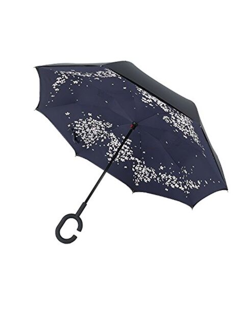 Zwart/roze omgekeerde paraplu