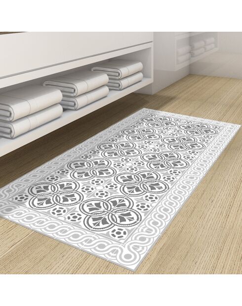 Tapis vinyle Greta blanc - 50x100 cm