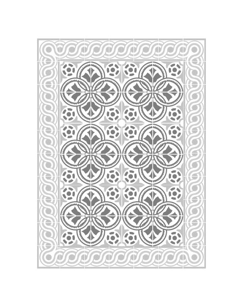 Tapis vinyle Greta blanc - 80x300 cm