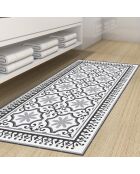 Tapis vinyle Parisian blanc/gris - 66x150 cm
