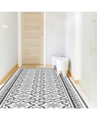 Tapis vinyle Parisian blanc/gris - 80x300 cm