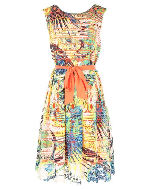 Robe Ambigue broderie fantaisie orange