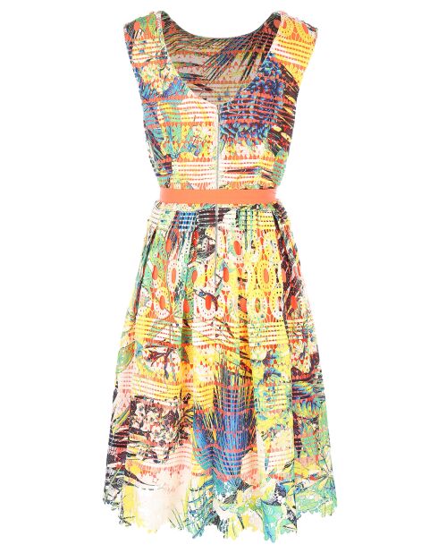 Robe Ambigue broderie fantaisie orange