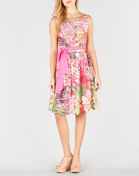 Robe Ambigue imprimé fantaisie fuchsia