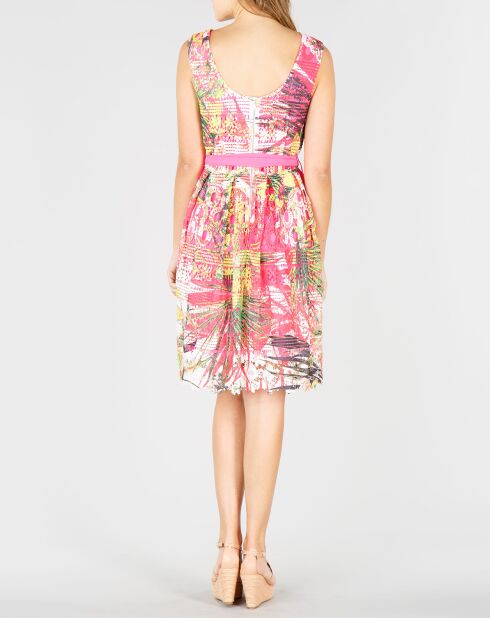 Robe Ambigue imprimé fantaisie fuchsia