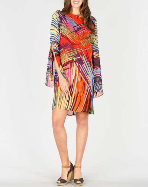 Robe Annunzio imprimé plante rouge