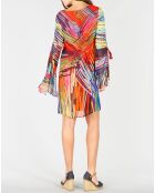 Robe Annunzio imprimé plante rouge
