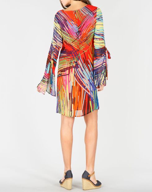 Robe Annunzio imprimé plante rouge