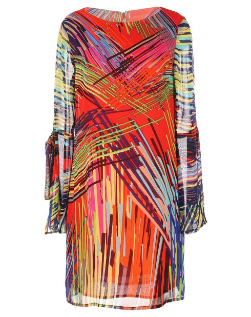 Robe Annunzio imprimé plante rouge