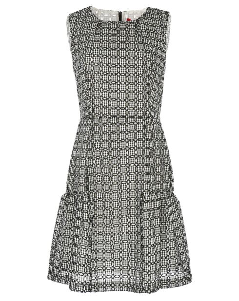 Robe Capeline imprimé Vichy & brodée noire