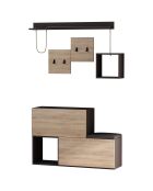 Meuble d'entrée holdon anthracite/naturel - 20x136x76 cm