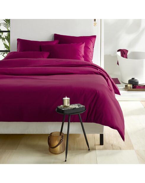 Parure housse de couette  100% Satin de Coton Olivia betterave