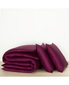Parure housse de couette  100% Satin de Coton Olivia betterave
