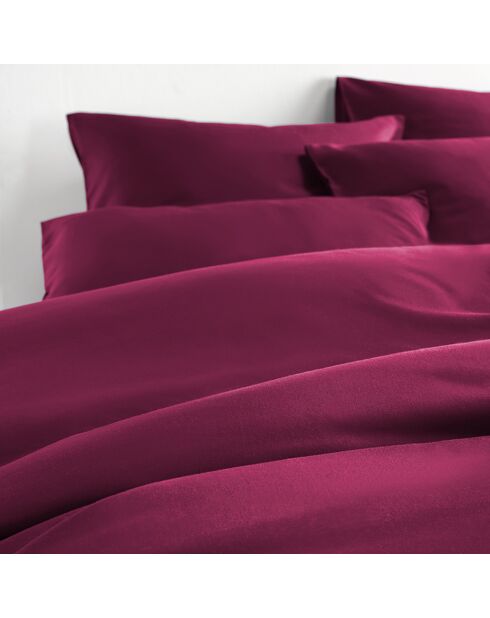 Parure housse de couette  100% Satin de Coton Olivia betterave