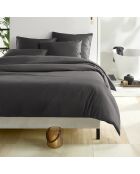 Parure housse de couette  100% Satin de Coton Olivia ébène