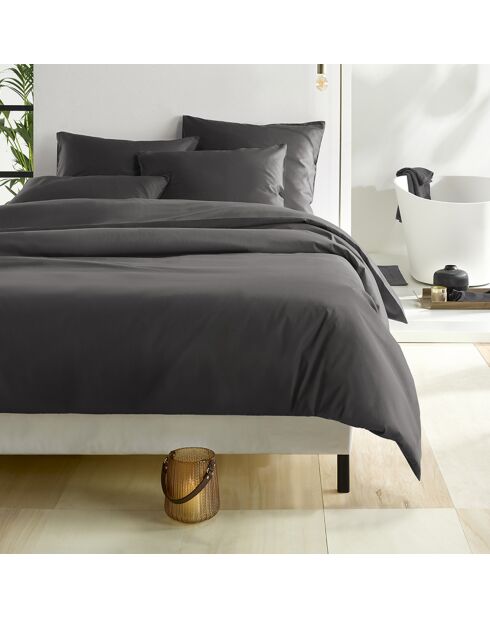 Parure housse de couette  100% Satin de Coton Olivia ébène