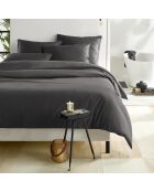 Parure housse de couette  100% Satin de Coton Olivia ébène