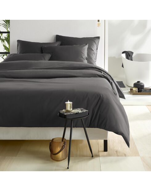 Parure housse de couette  100% Satin de Coton Olivia ébène