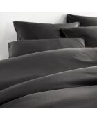 Parure housse de couette  100% Satin de Coton Olivia ébène