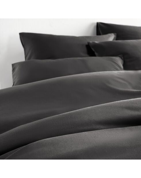 Parure housse de couette  100% Satin de Coton Olivia ébène