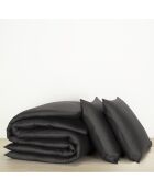 Parure housse de couette  100% Satin de Coton Olivia ébène