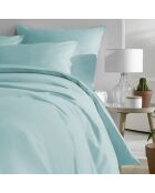 Parure housse de couette 100% Satin de Coton Olivia turquoise