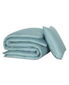 Parure housse de couette 100% Satin de Coton Olivia turquoise