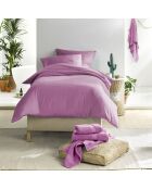 Parure housse de couette 100% Satin de Coton Olivia violette