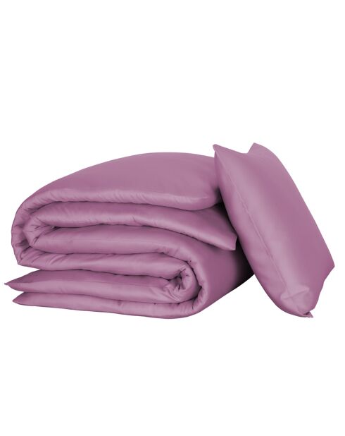 Parure housse de couette 100% Satin de Coton Olivia violette