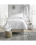 Parure housse de couette 100% Satin de Coton Olivia blanche