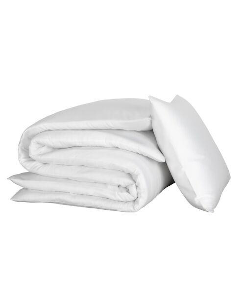 Juego de funda de edredón de satén 100% algodón blanco Olivia